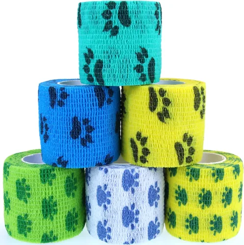 Vista 32 de Vendaje autoadhesivo y envoltura adhesiva animal Vendaje cohesivo envoltura autoadhesiva Cinta adhesiva de primeros auxilios para perros, gatos