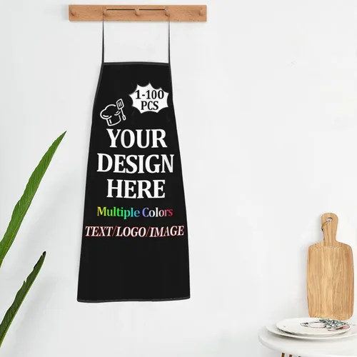 Vista 5 de Custom Apron 1-100 PCS For Men Women with Your Photo Text Logo Personalized Chef & Grilling Aprons For Gifts