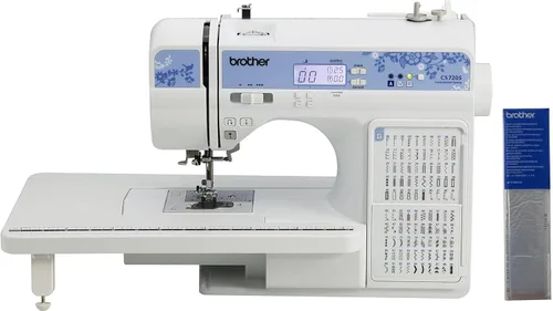 Vista 10 de Máquina de coser computarizada Brother CS7205 con mesa ancha, 150 puntadas incorporadas, paquete de adornos de 5 pies SA5FTPKG incluido