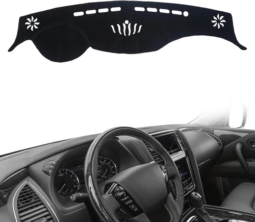 Vista 23 de AUQDD Alfombrilla de Cubierta del Tablero Compatible con La-nd Rover LR3 2005 2006 2007 2008 2009 /2010-2016 LR4, 2006-2009 Range Rover Sport Negro