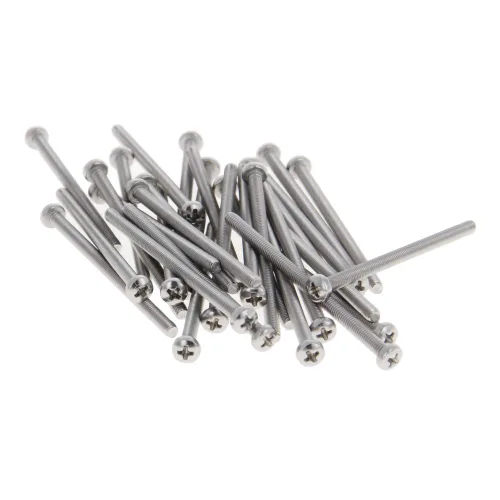 Vista 172 de MroMax 30 tornillos de máquina Phillips de cabeza plana M2 x 0.197 in, acero inoxidable 304 18-8, rosca completa, tornillos de cabeza cruzada gris