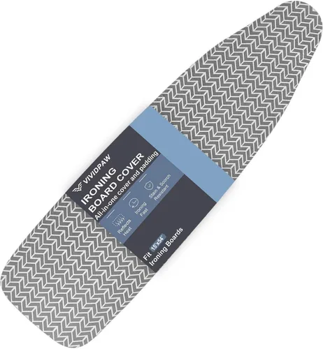 Vista 25 de VividPaw Funda y almohadilla pequeña para tabla de planchar de 12.5 x 30 pulgadas, borde elástico, revestimiento de silicona, resistente a