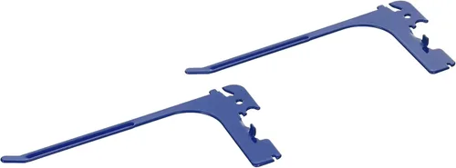 Vista 5 de Wall Control Par de ganchos extendidos de alcance de 6 pulgadas, ganchos de metal ranurados para tablero de clavijas y tablero de herramientas Negro