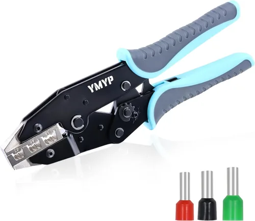 Vista 18 de Herramienta de prensado para manguitos, terminales de virola y extremos de cable de pasador, crimpadora de cables de trinquete - AWG 22-8