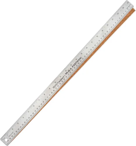 Vista 19 de Breman Precision Regla de metal con parte trasera de corcho de 12 pulgadas, borde recto, paquete de 2 unidades de 12 pulgadas, regla de metal