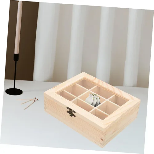 Vista 2 de Housoutil Caja de almacenamiento para bolsitas de té, organizador con compartimento para el hogar, hotel, restaurante, caja de té multiusos y objetos