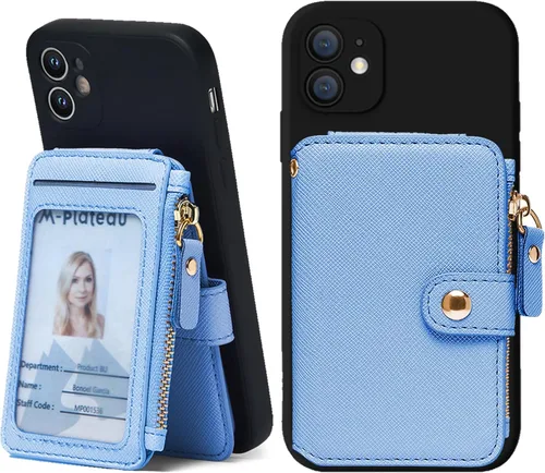 Vista 20 de M-Plateau Cartera pequeña para mujer, de gran capacidad, con ventana de identificación, cartera para teléfono con tarjetero adhesivo 3M para funda