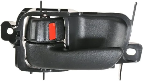 Vista 6 de TRQ Manija de puerta interior delantera izquierda cromada y negra para el lado del conductor compatible con Ford F-150 2012-2014
