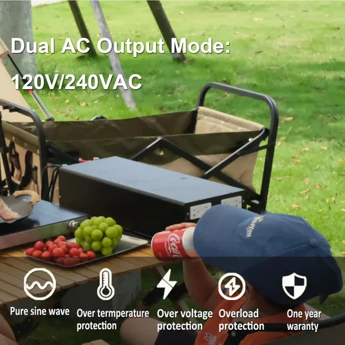 Vista 4 de WZRELB Inversor de onda sinusoidal pura de 2500 W 48 V CC a CA 120 V 240 V fase dividida, sobrecarga de 5 kW, 5 tomas de CA, terminal de cableado