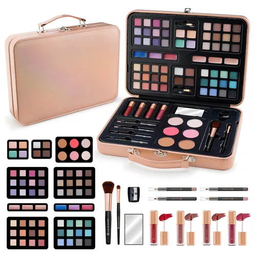 Vista 14 de Color Nymph Paletas de maquillaje para niñas de cualquier edad, juego de maquillaje para adolescentes con bolsa reutilizable, paleta de sombras