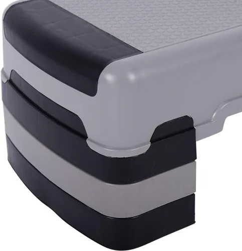 Vista 2 de Gymax Plataforma escalonada, equipo de ejercicio ajustable de 35 pulgadas, paso a paso aeróbico con elevadores de 6 a 8 a 10 pulgadas para fitness