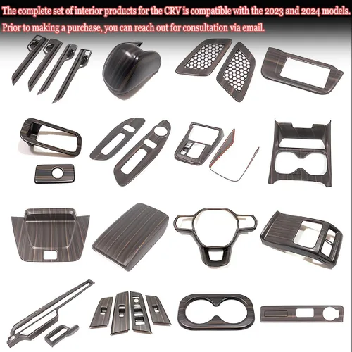 Vista 7 de para Honda CRV CR-V 2023 2024 2025 2026 - Cubierta de panel para portavasos de consola central de madera con veta de ABS - Accesorios
