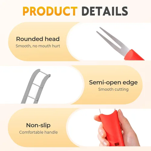 Vista 5 de Stainless Steel Watermelon Slicer, 3-in-1 Fruit Cutter Fork & Popsicle Mold, Effortless Tool for Camping, Picnic, Home, Party, Kitchen Essentials