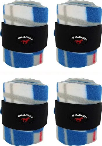 Vista 8 de CHALLENGER 10ft Horse Grooming Leg Polo Wrap Set of 4 Soft Fleece 95R Negro