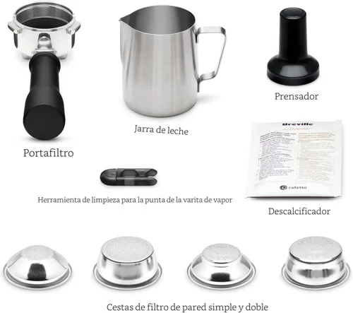 Vista 8 de Breville Bambino BES450BSS, máquina de café expreso de acero inoxidable cepillado