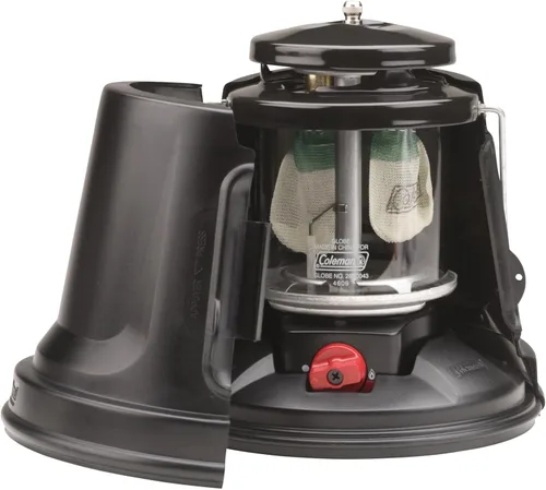 Vista 2 de Coleman QuickPack Deluxe+ Linterna de gas de 1000 lúmenes con funda de transporte, linterna de propano con iluminación automática y brillo