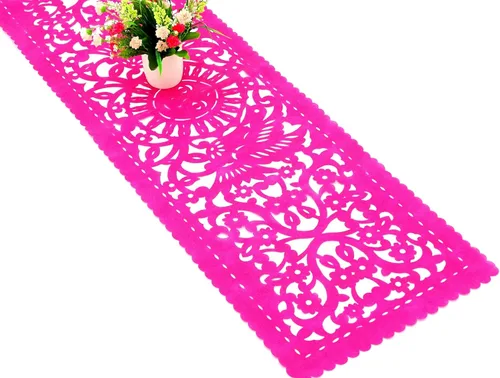Camino de mesa para fiesta mexicana, 18 x 72 pulgadas, decoraciones de fiesta, Cinco de Mayo, bodas mexicanas, papel picado, camino de mesa rosa,