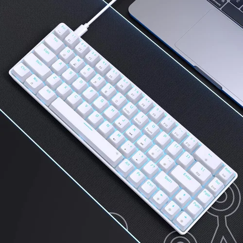 Vista 7 de DIERYA T68SE - Teclado mecánico para juegos, 60%, ultra compacto, mini de 68 teclas con interruptores rojos, teclado con cable, teclas