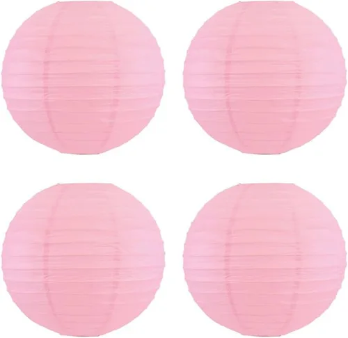 Vista 24 de 4 linternas de papel redondas para lámpara de papel, linternas de papel chinas, japonesas para colgar, para boda, cumpleaños, hogar, fiesta, Negro