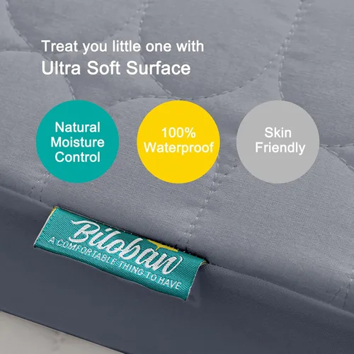 Vista 2 de Protector de colchón impermeable para cuna, funda de colchón para cuna para bebé, lavable a máquina y apto para secadora, protector de colchón