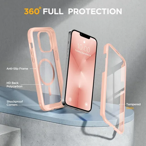 Vista 1424 de Miracase - Funda para iPhone SE de 3ª/2ª generación 2022 2020 de cuerpo completo con protector de pantalla de vidrio integrado, resistente Negro