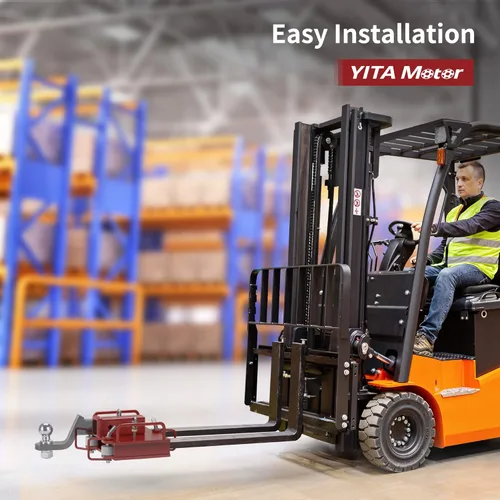 Vista 2 de YITAMOTOR Receptor de enganche de remolque de carretilla elevadora de 2 pulgadas para horquillas de plataforma dobles, adaptador de enganche