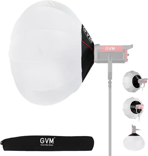 Vista 8 de GVM - Modificador de luz suave para linterna de 26 pulgadas/25.6 in, ajuste rápido, plegable, para GVM SD80D SD200B SD300B SD400B SD500B SD650B