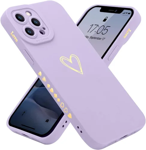 Vista 28 de Teageo Funda compatible con iPhone 12 de 6.1 pulgadas para mujeres y niñas, bonito corazón de amor de lujo