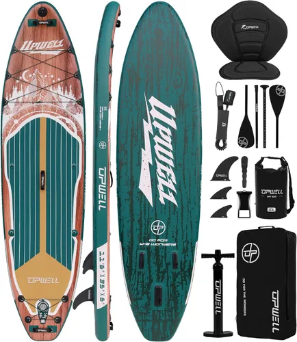 Vista 9 de UPWELL Tabla de Paddle Inflable de 10'6"/11'/11'6", Stand Up Paddleboard para Jóvenes y Adultos, Diseño Estable, Accesorios Premium de SUP, Mochila