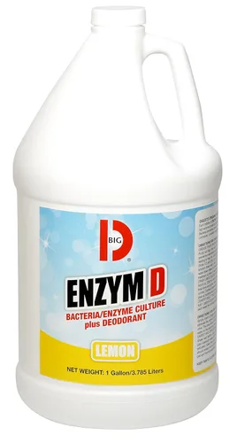 Big D Industries 1500 Enzym D Digester Desodorante líquido, limón, 1 galón (caja de 4 galones)