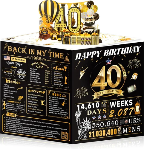 Vista 46 de Tarjetas de cumpleaños 90 para mujeres y hombres, ideas de regalo de cumpleaños 3D emergentes para abuela, mamá, papá, divertidas decoraciones