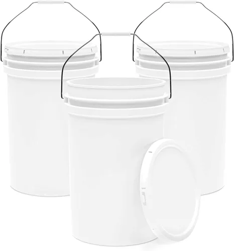 Vista 14 de EconoHome Cubo de plástico redondo de grado alimentario de 1 galón - Recipientes de almacenamiento de alimentos tipo deli con tapas ideales