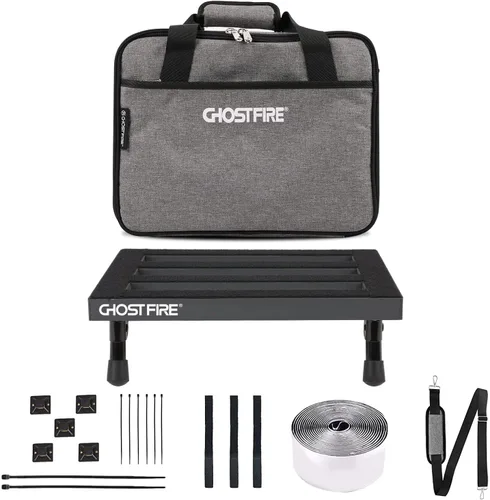 Vista 8 de Ghost Fire - Soporte para pedales para guitarra, de aleación de aluminio, soporte para pedales de efectos para guitarra, con bolsa de transporte