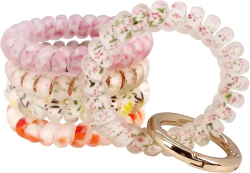 Vista 10 de BIHRTC Llavero de muñeca con resorte flexible espiral de muñeca de bobina de sauna llavero