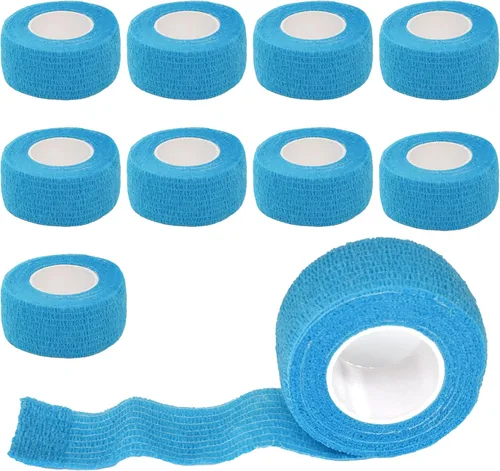 Vista 12 de Paquete de 9 vendajes autoadhesivos de 1 pulgada x 5 yardas para tobillos, muñecas, dedos, deportes, cinta veterinaria cohesiva transpirable