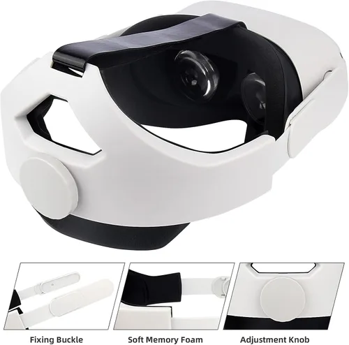 Vista 5 de OOAVR VR Head Strap and VR Face Pad for MetaOculus Quest 2Comfortably and Adjustable Elite Headstrap for Different HeadformStable and Better Balance
