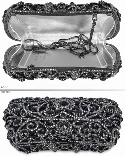 Vista 5 de MOSSMON Bolso formal de la boda de la noche del embrague del cristal del Rhinestone para Negro