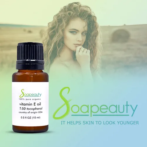 Vista 2 de Soapeauty TOCOPHEROL T-50 Aceite de vitamina E – Tratamiento natural y premium para cicatrices, arrugas, manchas oscuras, cabello, piel, cuerpo