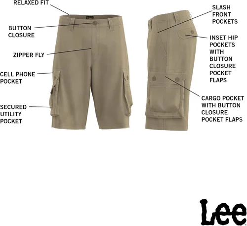 Vista 6 de Pantalones cortos cargo Wyoming con cinturón nuevos para hombre Dungarees