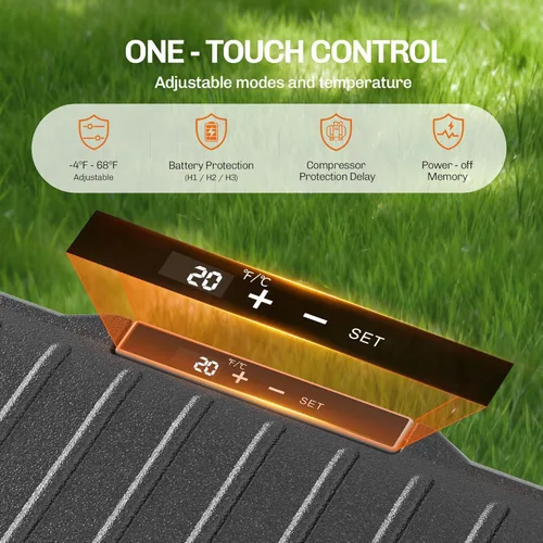 Vista 6 de EKOJUCE - Refrigerador eléctrico de 12 voltios, 30L (32 cuartos de galón), compresor de refrigerador 12/24V CC y 100-240V CA, refrigerador de 12V