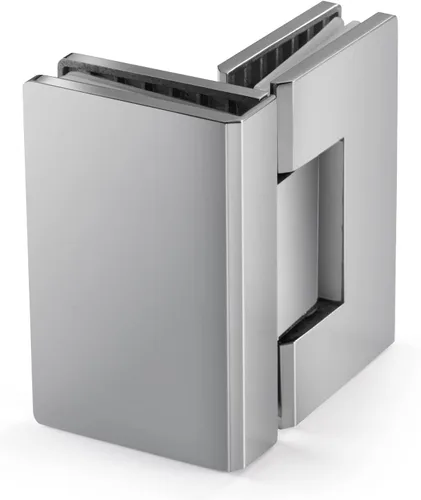 Vista 6 de Ranbo Bisagra de puerta de vidrio de ducha de 90 grados, acero inoxidable 304 sólido de 0.197 in, montaje de vidrio a vidrio, para puertas sin marco