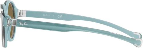 Vista 4 de Ray-Ban Junior RJ9075s - Gafas de sol redondas para niños, Azul claro sobre goma Azul claromarrón oscuro