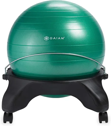 Vista 11 de Gaiam 610-6002RTL Silla de Bola de Equilibrio - Silla Clásica de Bola de Yoga con Bola de Estabilidad de 52cm, Bomba y Guía de Ejercicios
