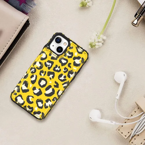 Vista 801 de LETO para iPhone 15 Pro Funda tipo cartera - Tapa tipo folio con patada - Diseños de moda - Tarjetero - Funda protectora para mujeres y niñas - 6.1
