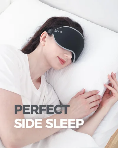 Vista 2 de MZOO - Máscara de dormir de lujo para dormir de espalda, lateral, bloqueo completo de luz, máscara de ojos para dormir, antifaz nocturno, 3D de cero