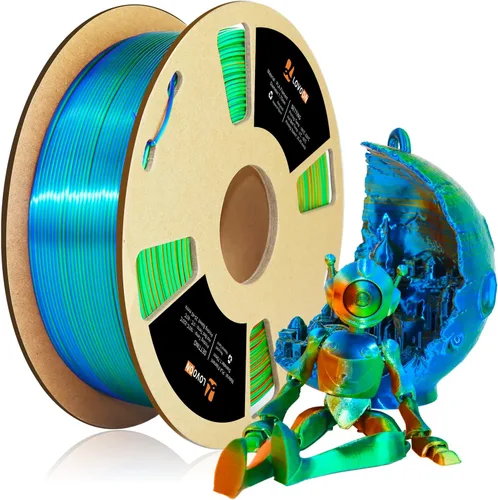 Vista 33 de LOVOON Filamento de ácido poliláctico (PLA) para impresión 3D multicolor, filamento PLA de 0.069 pulgadas, cambio de color doble por ángulo