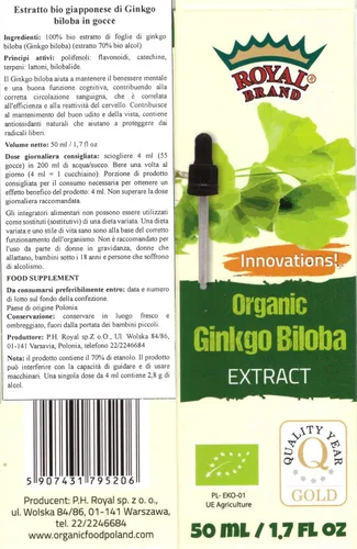 Vista 4 de Extracto orgánico de ginkgo biloba, 1.7 fl oz, 1.7 onzas líquidas, soporta funciones cognitivas, apoya el cerebro, gotas