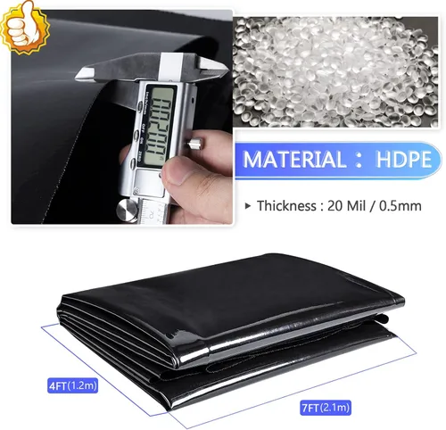 Vista 2 de ToLanbbt Revestimiento de estanque de 4 x 7 pies de HDPE para estanques, revestimiento de estanque preformado resistente a los rayos UV de 20 mil
