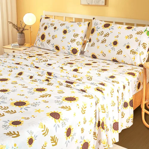 Vista 10 de Marquess Juego de sábanas de franela de microfibra, colección de ropa de cama de 4 piezas con estampado de lujo, bolsillo profundo, ultra suave