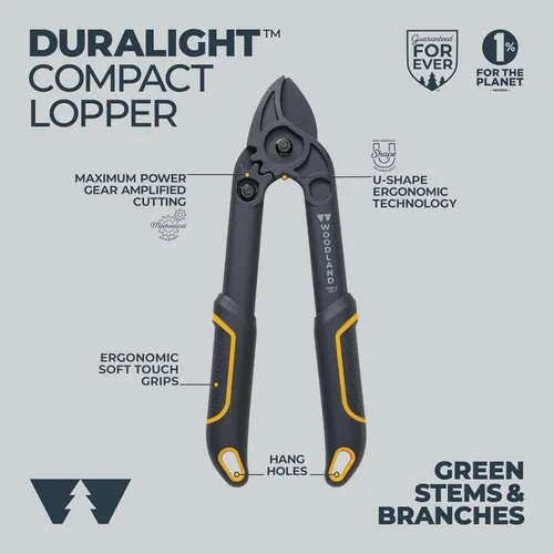 Vista 2 de Woodland Tools Duralight - Cortador compacto de ramas de yunque de 16 pulgadas con asistencia de engranaje y asas de nailon rellenas de vidrio